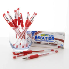 Essence Gel Pen Red w/ Cushion Grip (12/Box)