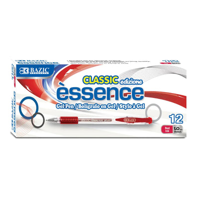 Essence Gel Pen Red w/ Cushion Grip (12/Box)